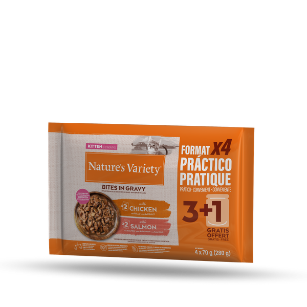 Multipack Bocaditos en salsa Gatito Pollo y Salmón 280g