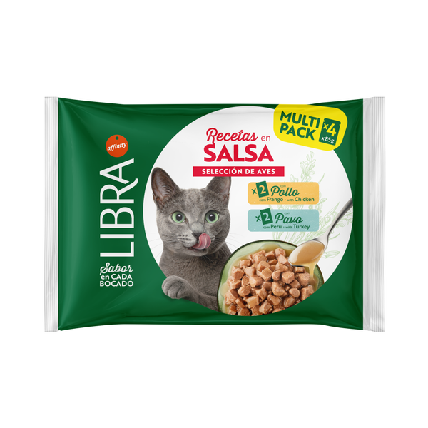 En salsa adulto con pollo y pavo 340g