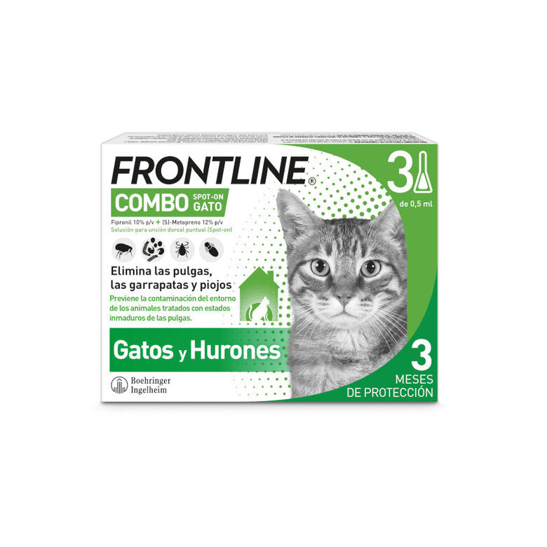 Frontline Pipeta Combo Gatos y hurones (3 unidades)