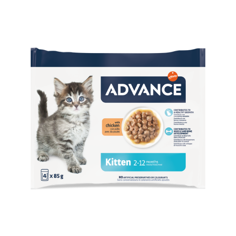 Bocaditos en salsa con pollo Kitten 340g
