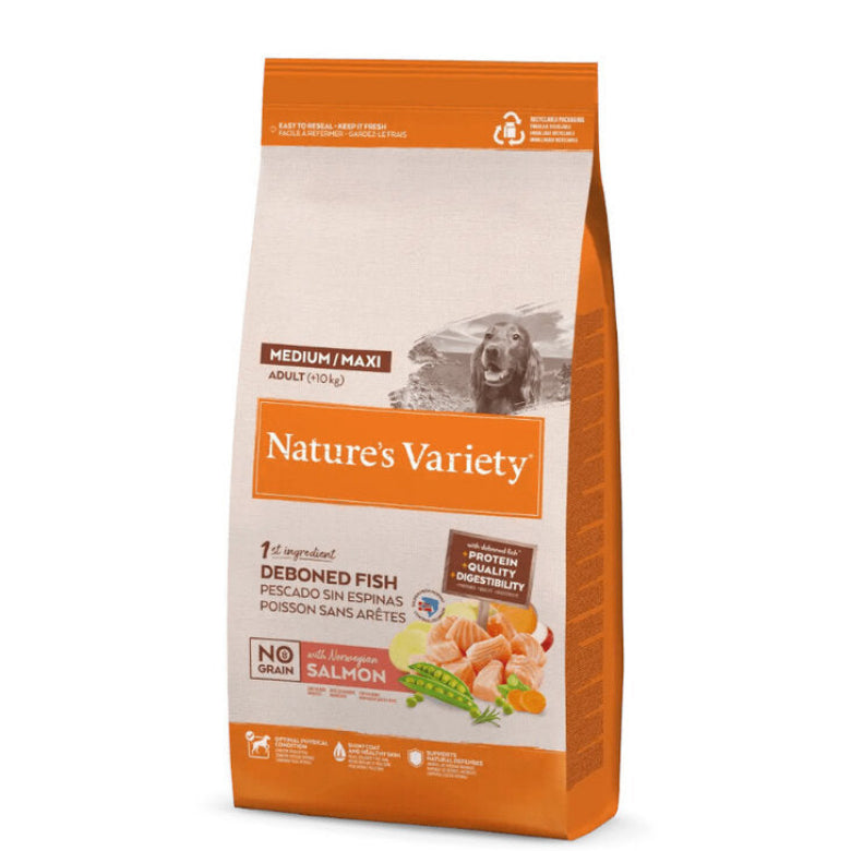NO GRAIN ADULT MED/MAX SALMÓN NORUEGO 10kg + 2kg GRATIS