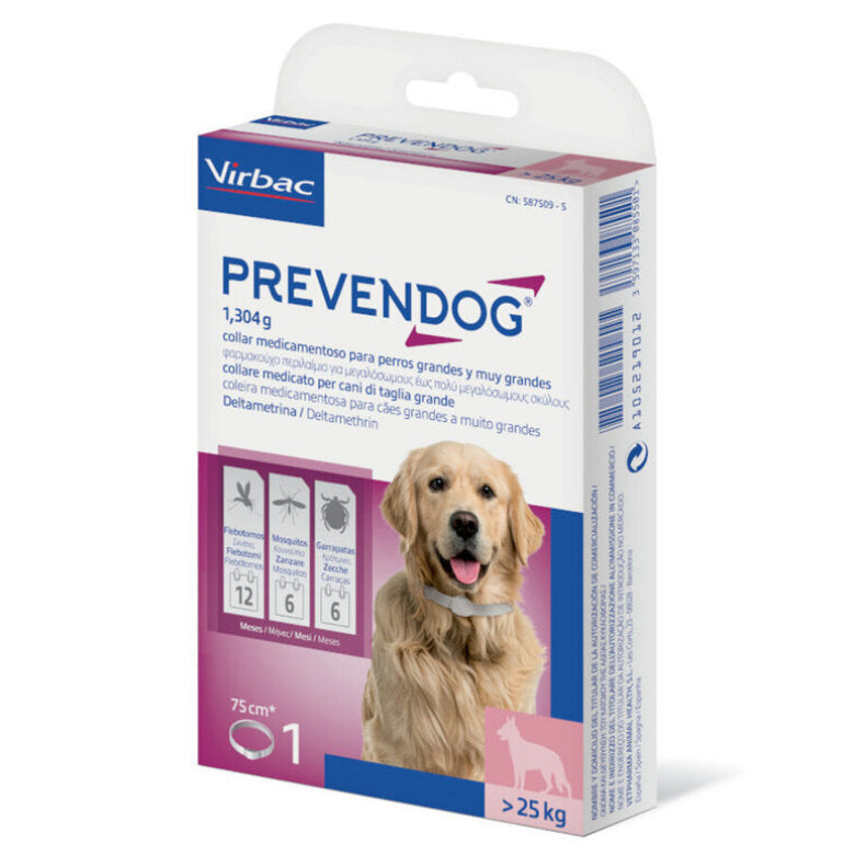 Prevendog collar antiparásitos más de 25kg