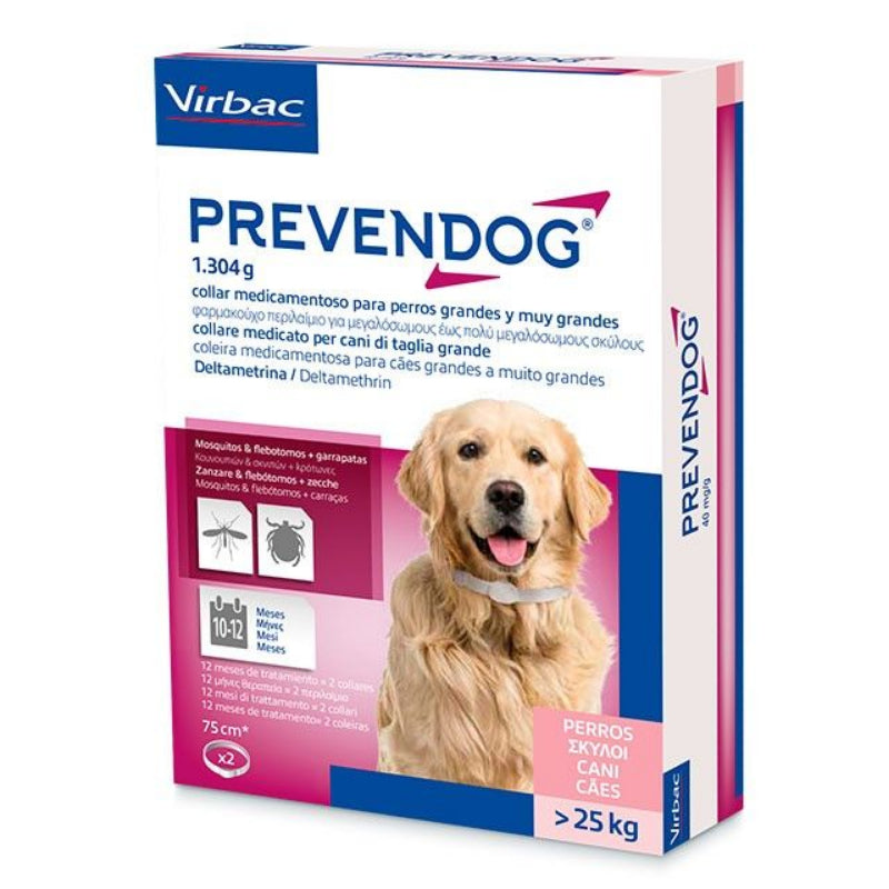 Prevendog collar antiparásitos más de 25kg (2 unidades)
