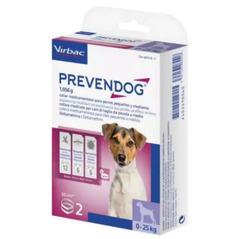 Prevendog collar antiparásitos hasta 25kg (2 unidades)